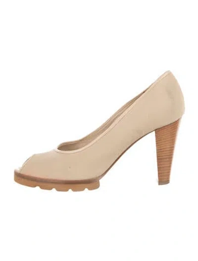 Pre-owned Walter Steiger Canvas Pumps In Neutrals