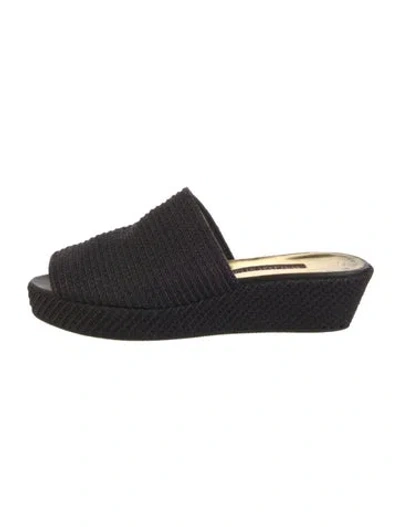 Pre-owned Walter Steiger Canvas Slides In Black