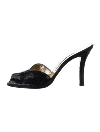Pre-owned Walter Steiger Leather Animal Print Sandals In Blue