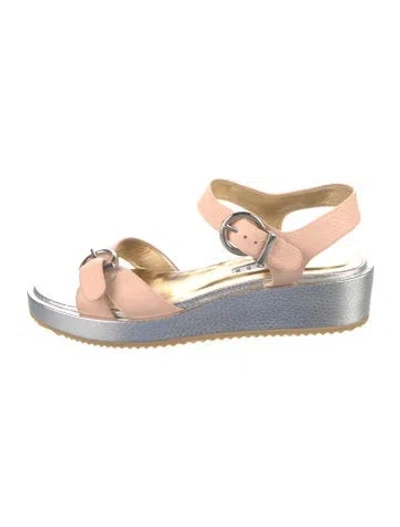 Pre-owned Walter Steiger Leather Colorblock Pattern Sandals In Neutral