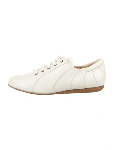 Pre-owned Walter Steiger Leather Colorblock Pattern Sneakers In Neutral