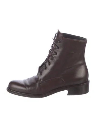 Pre-owned Walter Steiger Leather Combat Boots In Brown