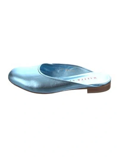Pre-owned Walter Steiger Leather Mules In Blue