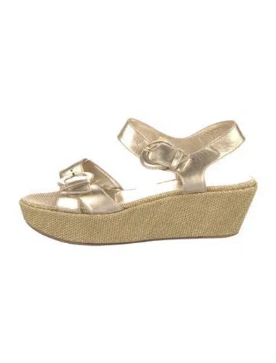 Pre-owned Walter Steiger Leather Sandals In Gold