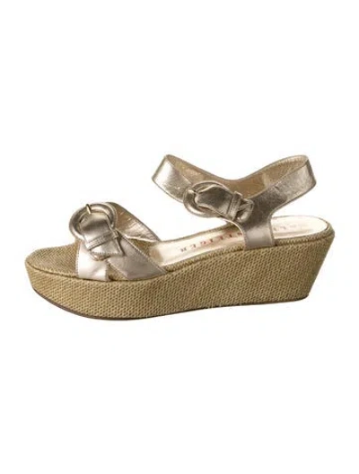 Pre-owned Walter Steiger Leather Sandals In Gold