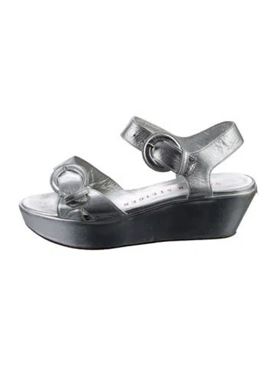 Pre-owned Walter Steiger Leather Sandals In Silver