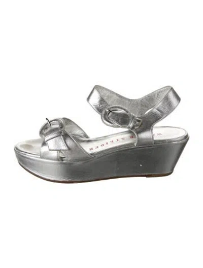 Pre-owned Walter Steiger Leather Sandals In Silver