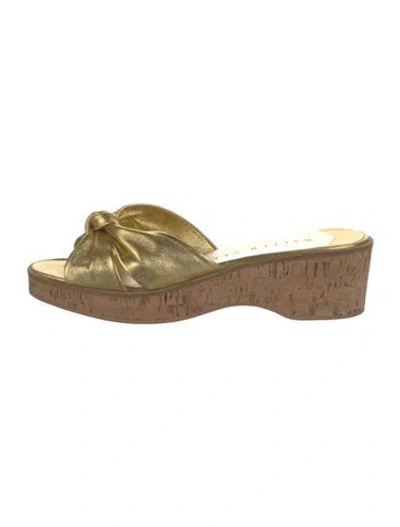 Pre-owned Walter Steiger Leather Slides In Gold