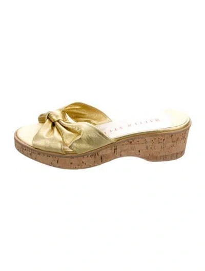 Pre-owned Walter Steiger Leather Slides In Gold