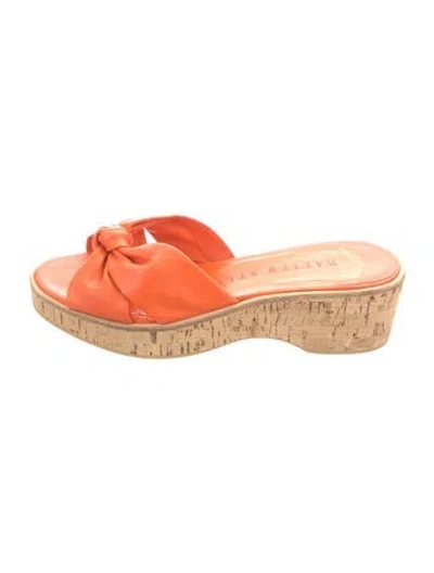 Pre-owned Walter Steiger Leather Slides In Orange