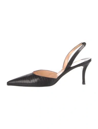 Pre-owned Walter Steiger Leather Slingback Pumps In Black