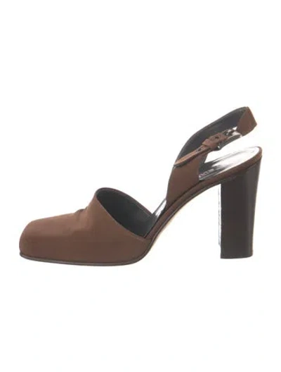 Pre-owned Walter Steiger Leather Slingback Pumps In Brown