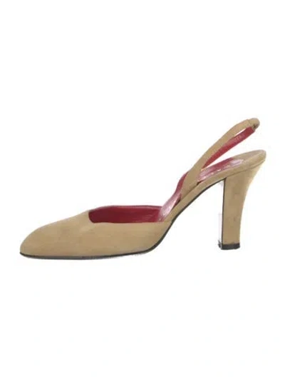 Pre-owned Walter Steiger Leather Slingback Pumps In Neutral
