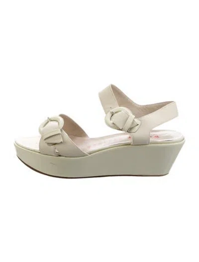 Pre-owned Walter Steiger Leather Slingback Sandals In Neutral