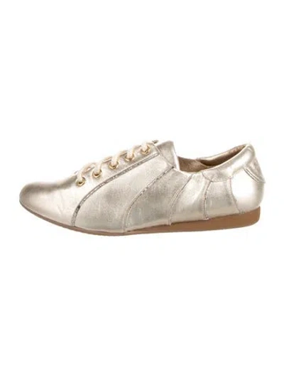 Pre-owned Walter Steiger Leather Sneakers In Gold