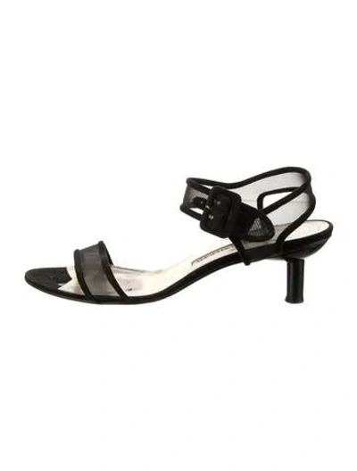 Pre-owned Walter Steiger Mesh Sandals In Black