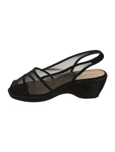 Pre-owned Walter Steiger Mesh Slingback Pumps In Black