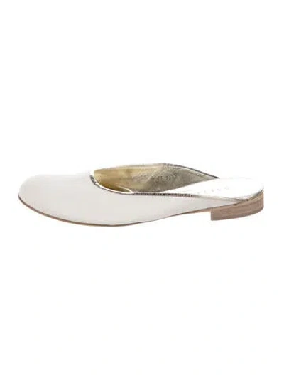 Pre-owned Walter Steiger Mules In White