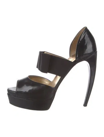 Pre-owned Walter Steiger Patent Leather D'orsay Pumps In Black