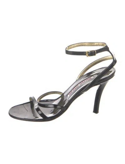 Pre-owned Walter Steiger Patent Leather Sandals In Black