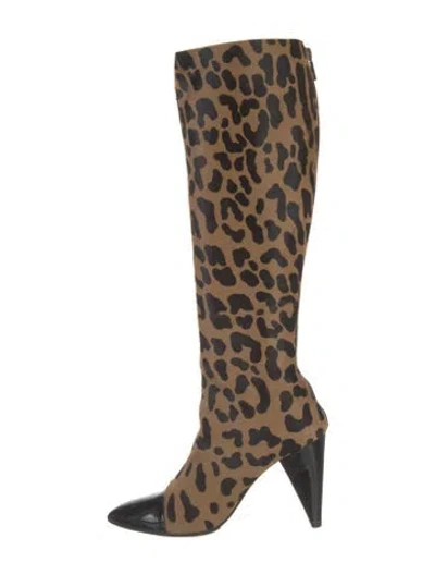 Pre-owned Walter Steiger Ponyhair Animal Print Boots In Neutral