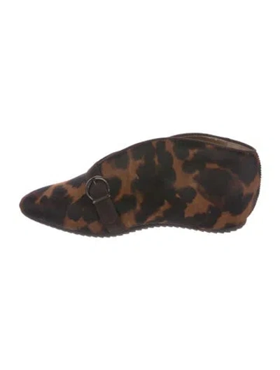 Pre-owned Walter Steiger Ponyhair Animal Print Loafers W/ Tags In Brown