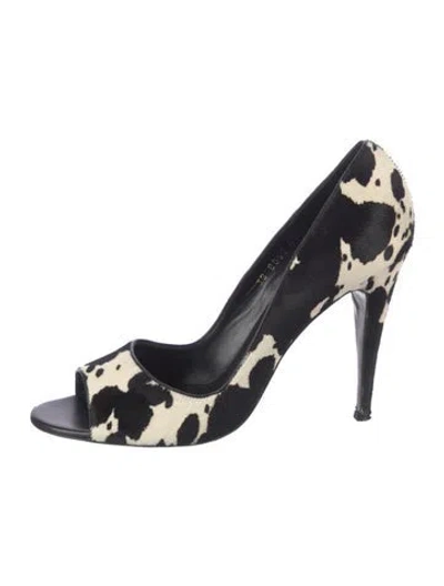 Pre-owned Walter Steiger Ponyhair Animal Print Pumps In Blue