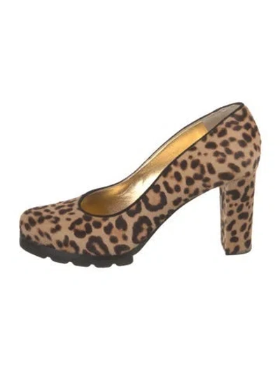 Pre-owned Walter Steiger Ponyhair Animal Print Pumps In Neutral