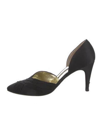 Pre-owned Walter Steiger Satin D'orsay Pumps In Black