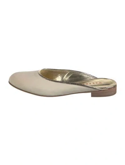 Pre-owned Walter Steiger Satin Mules In Neutral