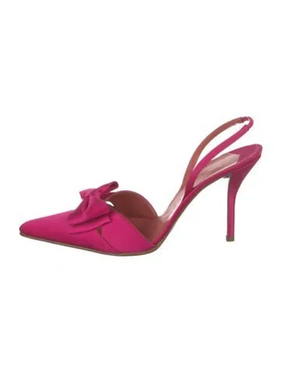 Pre-owned Walter Steiger Satin Slingback Pumps In Pink