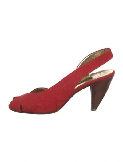 Pre-owned Walter Steiger Slingback Pumps In Red