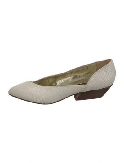 Pre-owned Walter Steiger Snakeskin Animal Print Flats In Neutrals