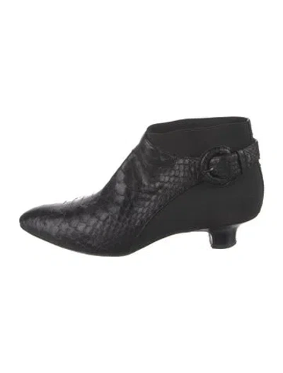 Pre-owned Walter Steiger Snakeskin Boots In Black