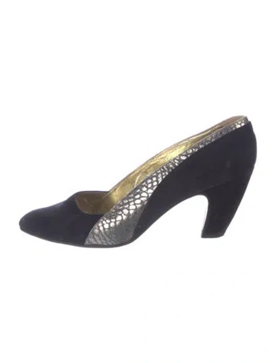 Pre-owned Walter Steiger Suede Animal Print Pumps In Blue