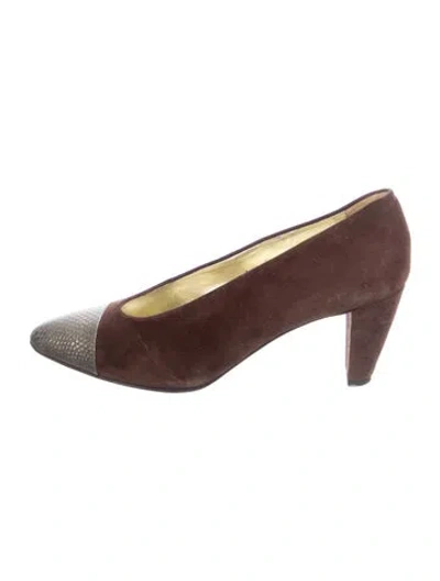 Pre-owned Walter Steiger Suede Animal Print Pumps In Brown