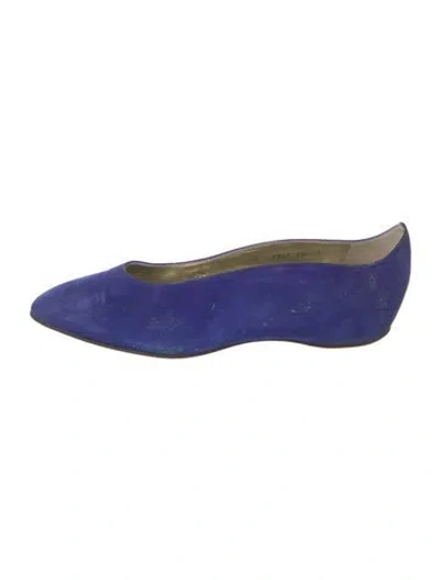 Pre-owned Walter Steiger Suede Ballet Flats In Blue