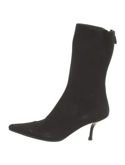 Pre-owned Walter Steiger Suede Boots In Black