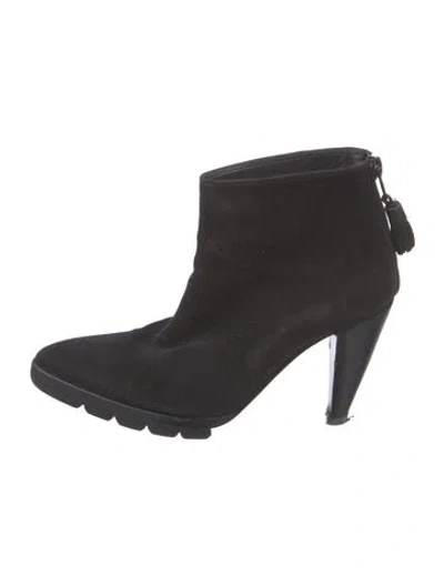 Pre-owned Walter Steiger Suede Boots In Black