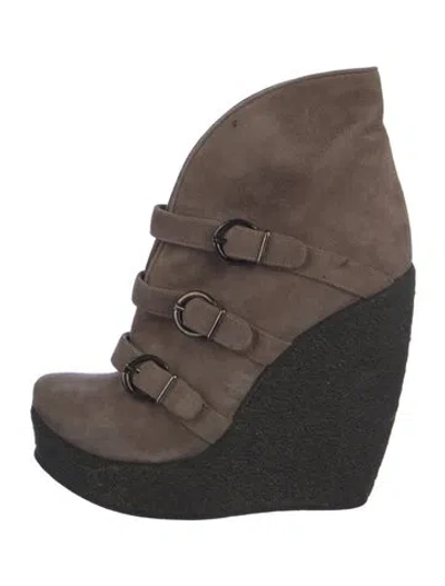 Pre-owned Walter Steiger Suede Boots In Neutrals