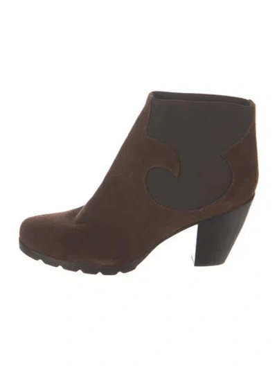 Pre-owned Walter Steiger Suede Chelsea Boots In Brown