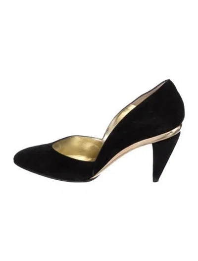 Pre-owned Walter Steiger Suede D'orsay Pumps In Black