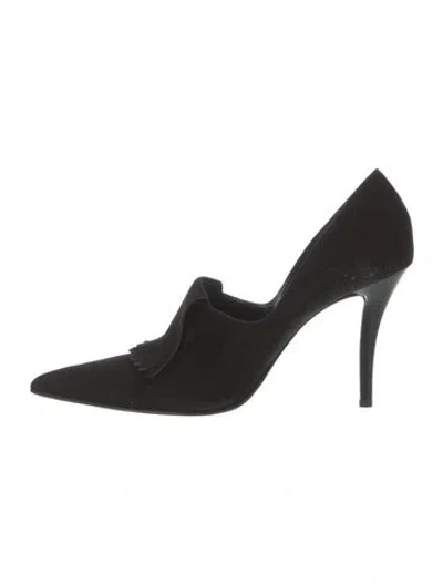 Pre-owned Walter Steiger Suede D'orsay Pumps In Black