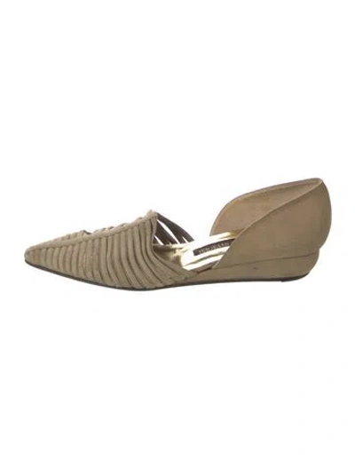 Pre-owned Walter Steiger Suede Flats In Neutrals
