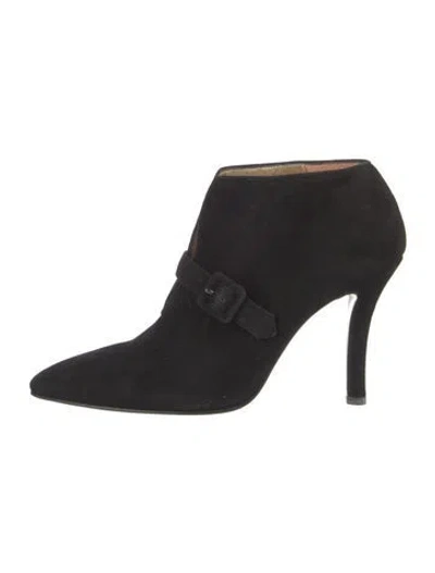 Pre-owned Walter Steiger Suede Mules In Black