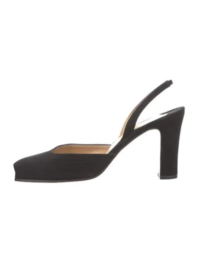 Pre-owned Walter Steiger Suede Slingback Pumps In Black