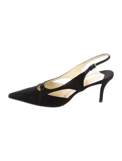 Pre-owned Walter Steiger Suede Slingback Pumps In Black