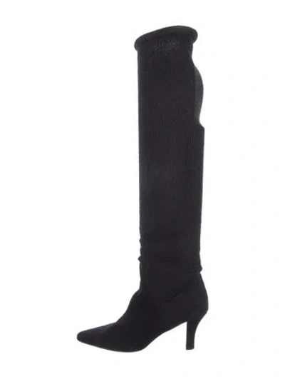 Pre-owned Walter Steiger Suede Sock Boots In Black
