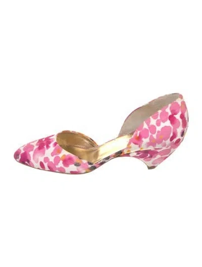 Pre-owned Walter Steiger Vintage Floral Print Pumps In Pink