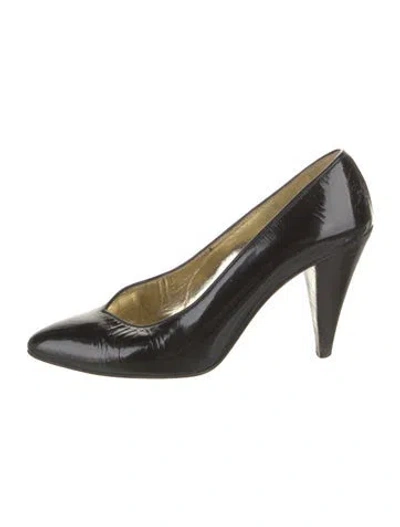 Pre-owned Walter Steiger Vintage Patent Leather Pumps In Black